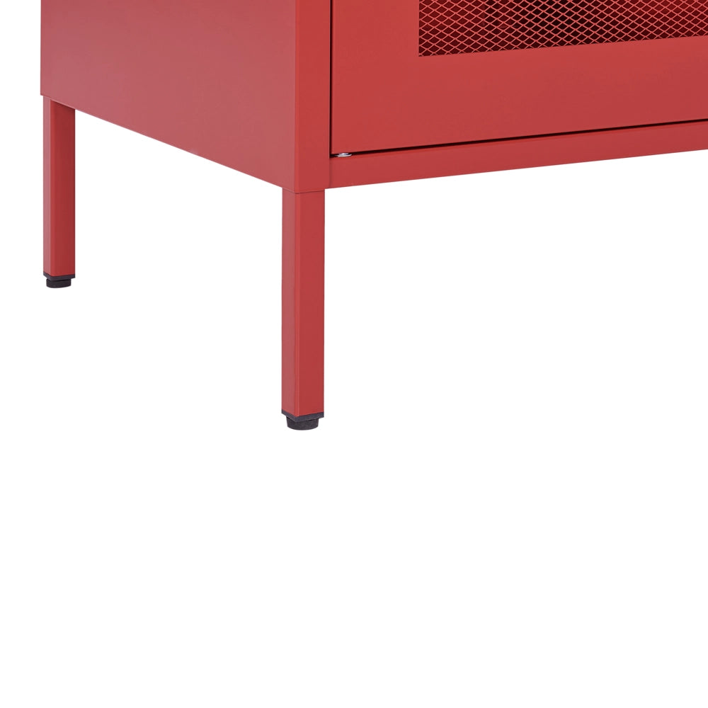 Armadio da Ufficio in Metallo Rosso 2 Ante con chiusura con Chiavi Design Industriale Home Office