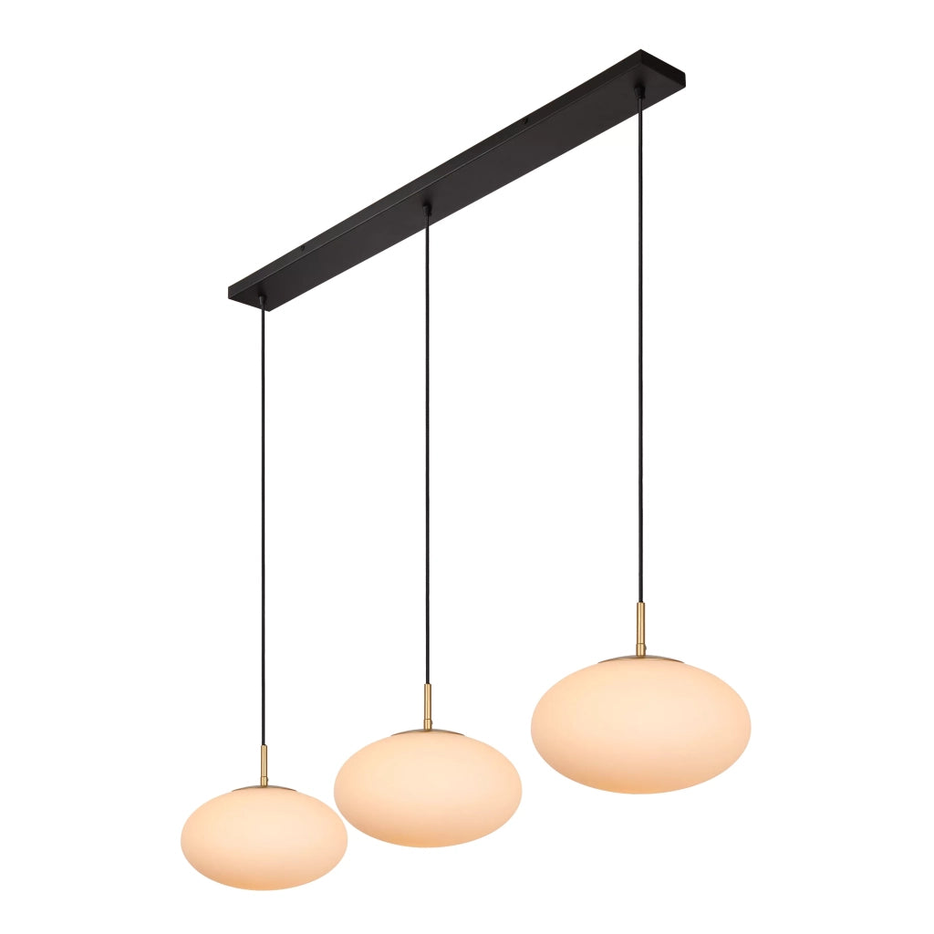 Lampada a sospensione Lucide Elysee 3xE27 nero oro