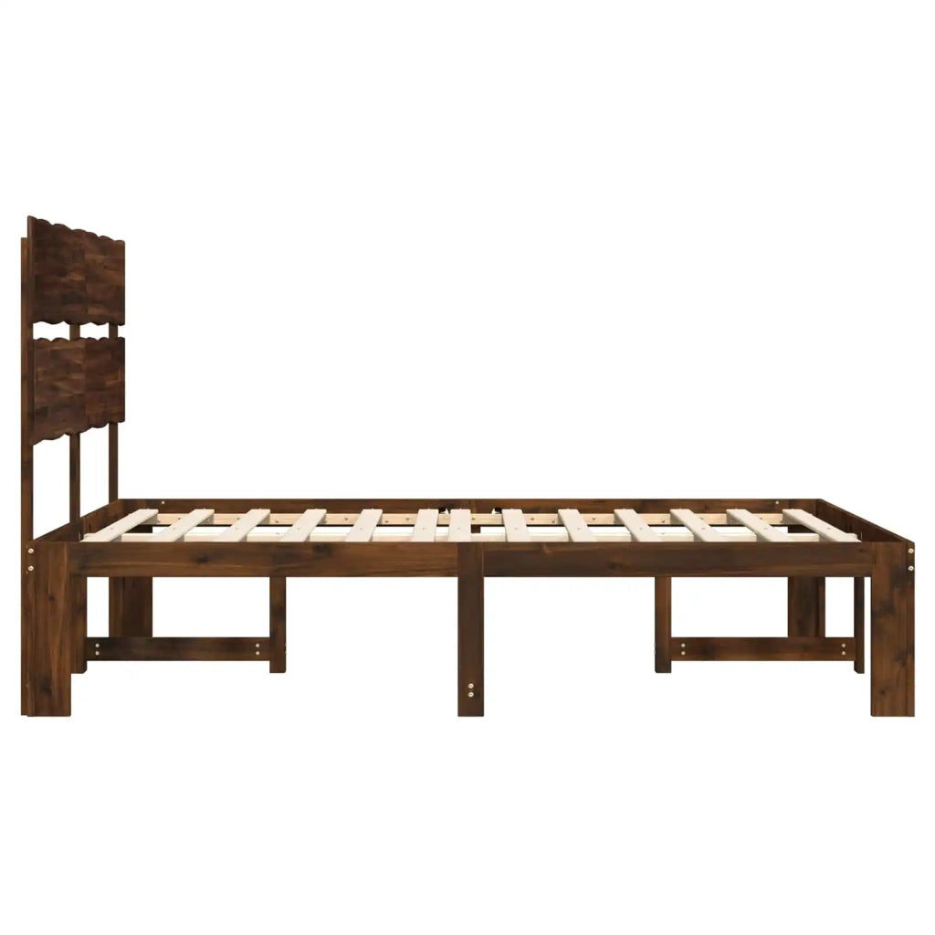 Letto matrimoniale con testiera ROSTOCK Marrone Scuro 3405476