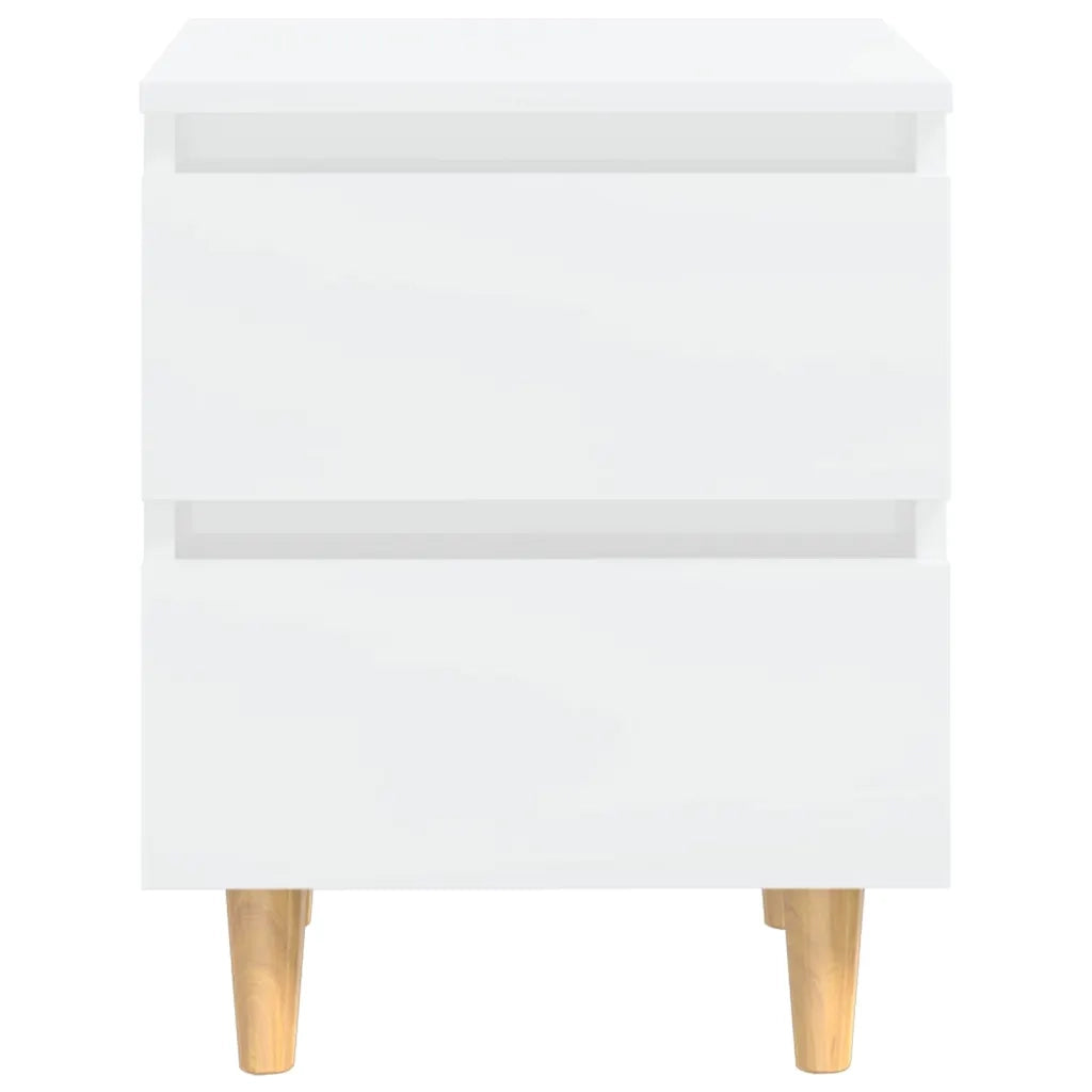 Comodino Gambe in Pino Massello 2 pz Bianco Laccato 40x35x50 cm cod mxl 54415