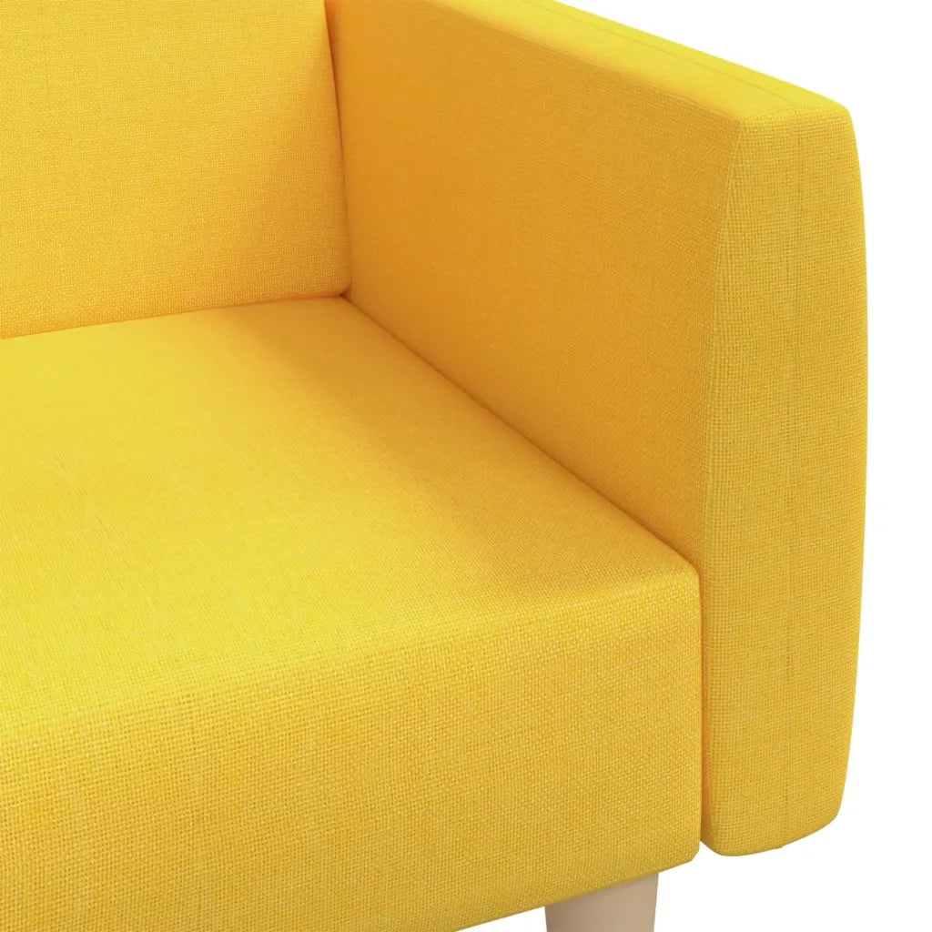 Divano Letto a 2 Posti Giallo in Tessuto 375789