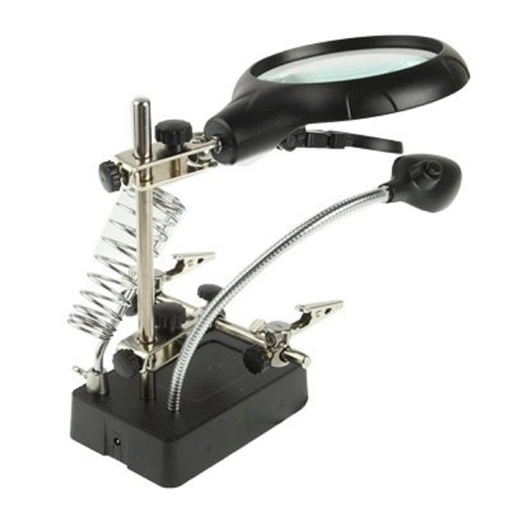 Trade Shop - Lente Ingrandimento Saldatura Riparazione 5 Led Ausiliaria Molletta Mg16129-c -