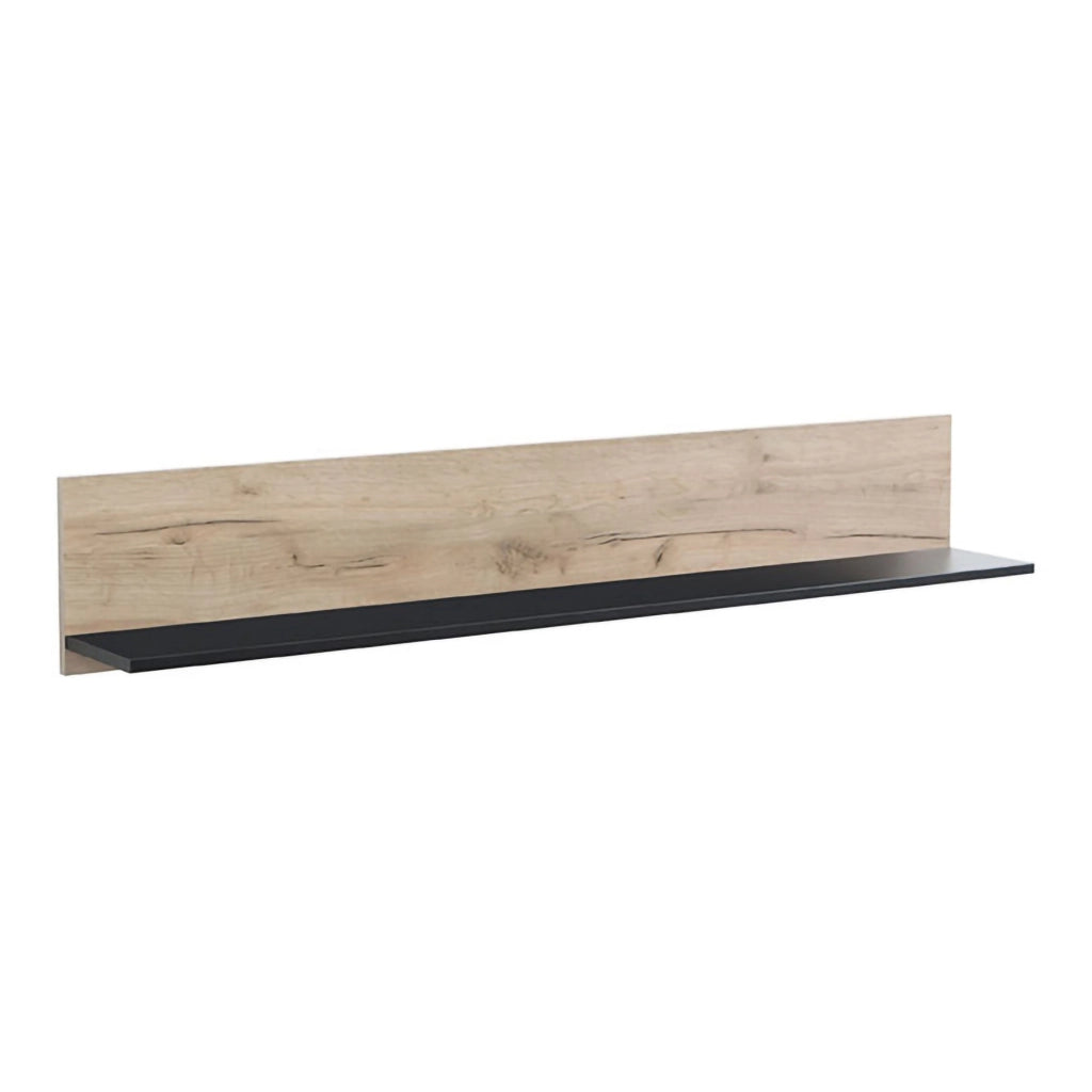 Caines, Mensola un Ripiano, 137.5x19.5x24h cm Marrone Rovere Grigio