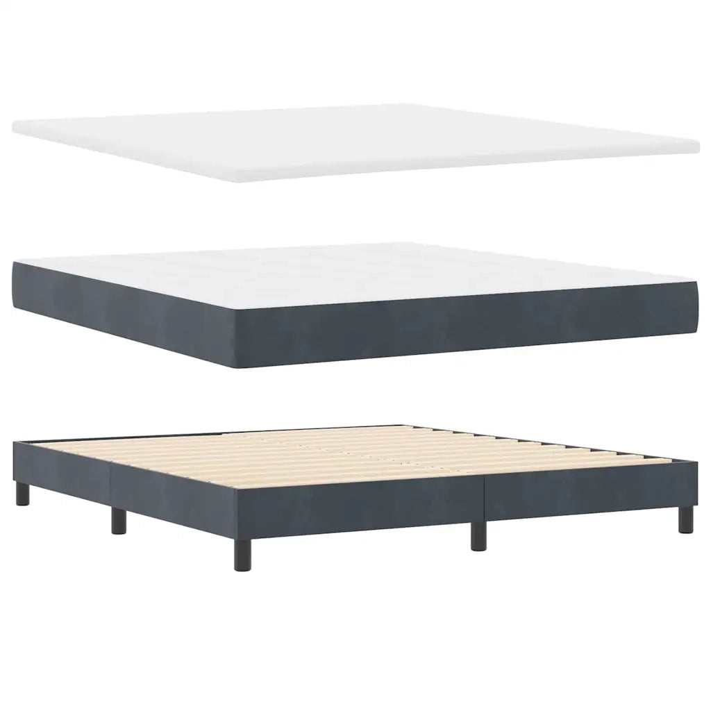 Letto a Sorgente LED con led Grigio scuro 180 x 200 cm Velluto 3342735