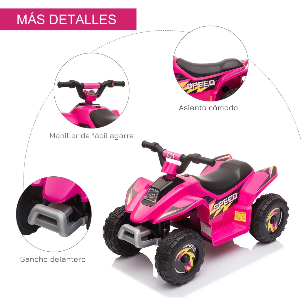 Quad Elettrico per Bambini 18-36 Mesi ¨C Zephmum ¨C Rosa 72x40x45,5 cm