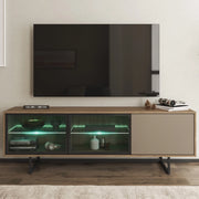Travesio, Mobile Porta tv 3 Ripiani, 185x40x60h cm Marrone Noce