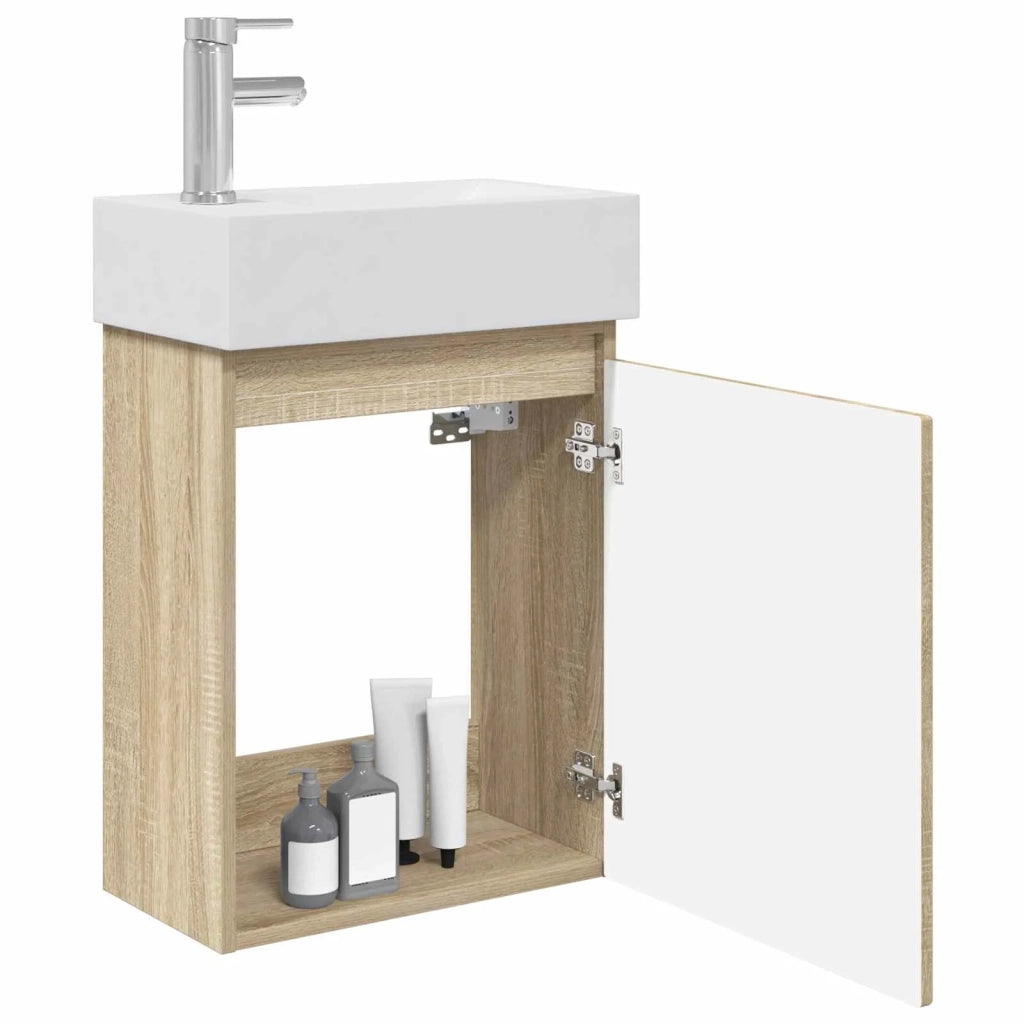 Mobile bagno con rubinetto Rovere Sonoma 45,5 x 22,5 x 84 cm