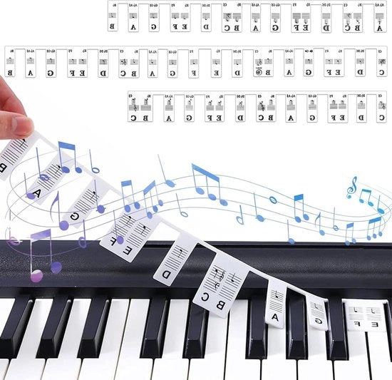 Tastiera pianistica rimovibile 88 tasti - adesivi per tastiera pianistica - adesivi musicali per principianti - silicone