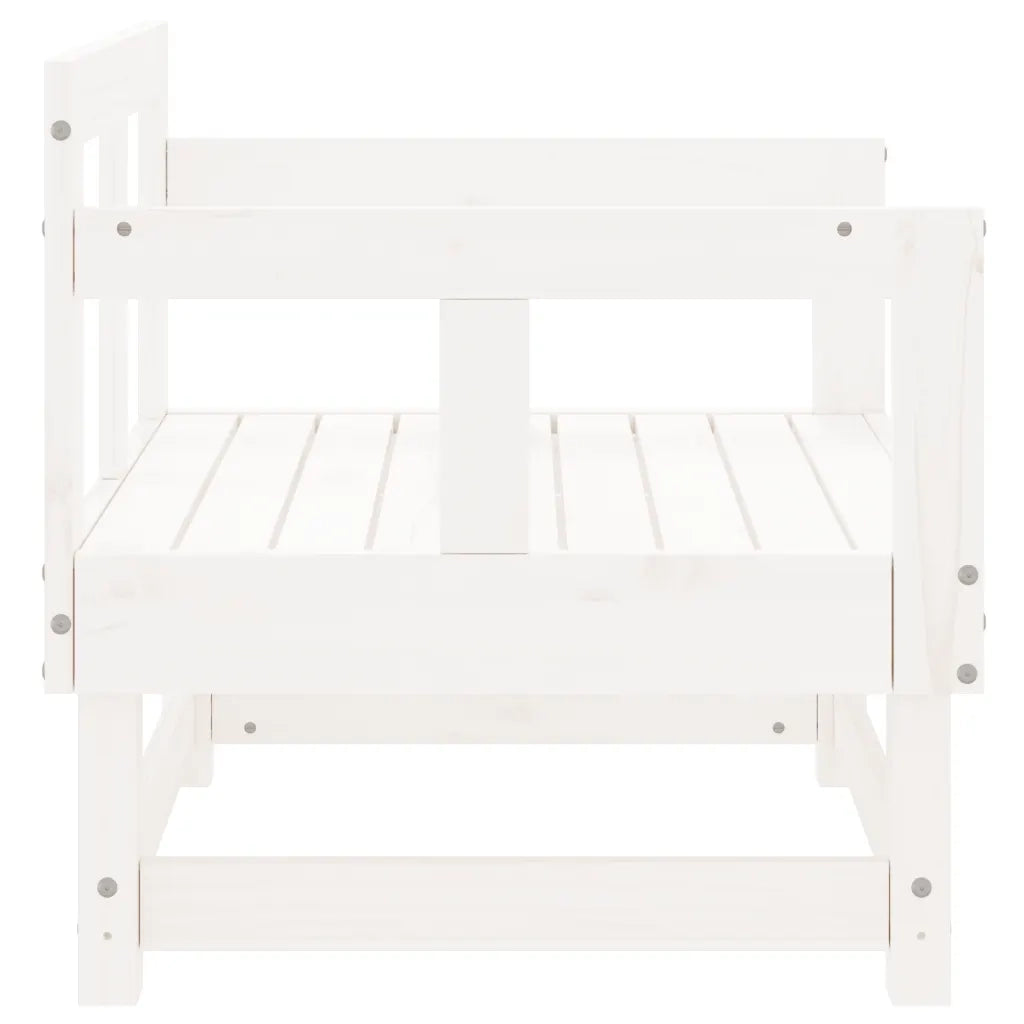 Sedia da patio-Sedie da Giardino 2 pz Bianche in Legno Massello di Pino 731625