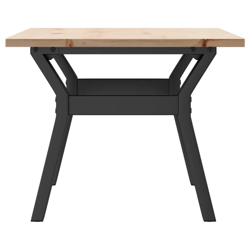 Tavolino da Salotto Telaio a Y 80x50x40 cm Legno Pino e Acciaio