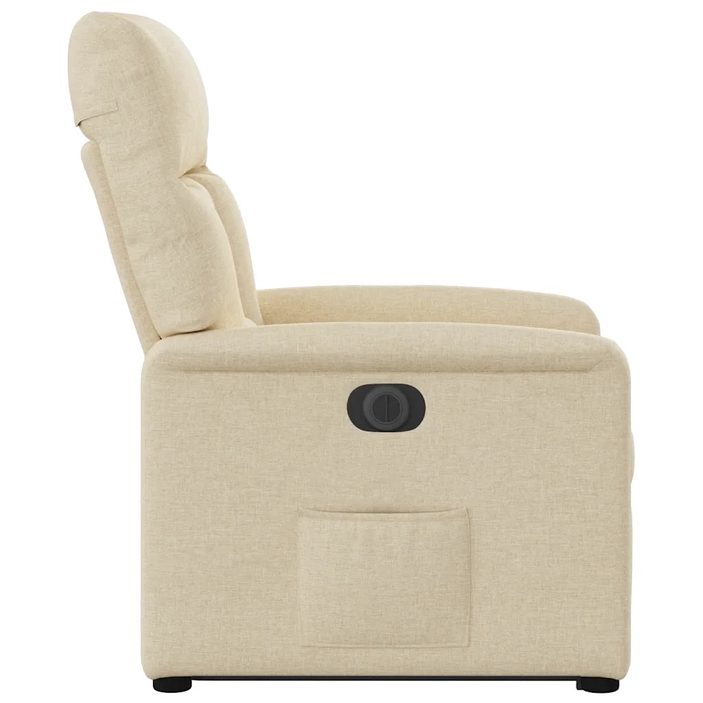Poltrona Alzapersona Reclinabile Elettrica Crema in Tessuto 3303060