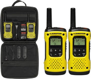 Radio a Mano a Batteria IP67 Resistente all'Acqua - Portata 10 km - Nero Giallo 17,8 x 3,8 x 6,2 cm 2 Pezzi