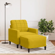 Poltrona con Poggiapiedi Giallo 60 cm in Velluto
