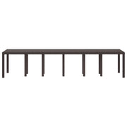 Tavolo da Giardino | Tavolino da esterno Marrone 350 x 100 x 74 cm polyrattan