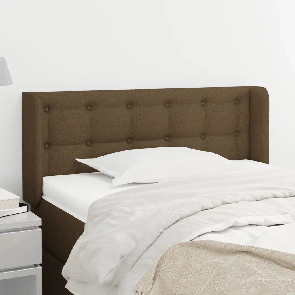 Testiera | Testata ad Orecchio Marrone Scuro 93x16x78/88 cm in Tessuto