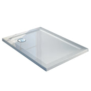 Piatto Doccia Slim 75x90x4 cm Rettangolare Acrilico Bordato Bianco Lucido mod. Flower
