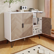 Credenza moderna bianca e effetto legno con 3 ante e cassetto
