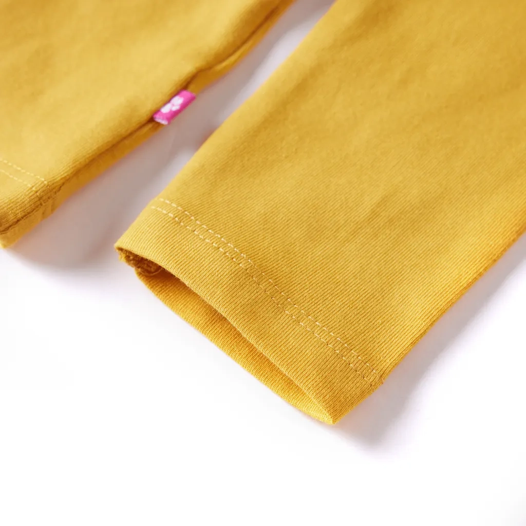 Maglietta per Bambini Maniche Lunghe Ocra Scuro 104 13635