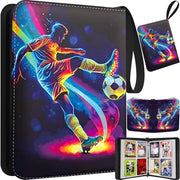 Album di raccolta di cartoline da calcio 400 cartoline - Contenitore di cartoline - Cartoline da collezione - Portatile - Chiusura a cerniera - Progetto di progettazione duratura - Album di cartoline