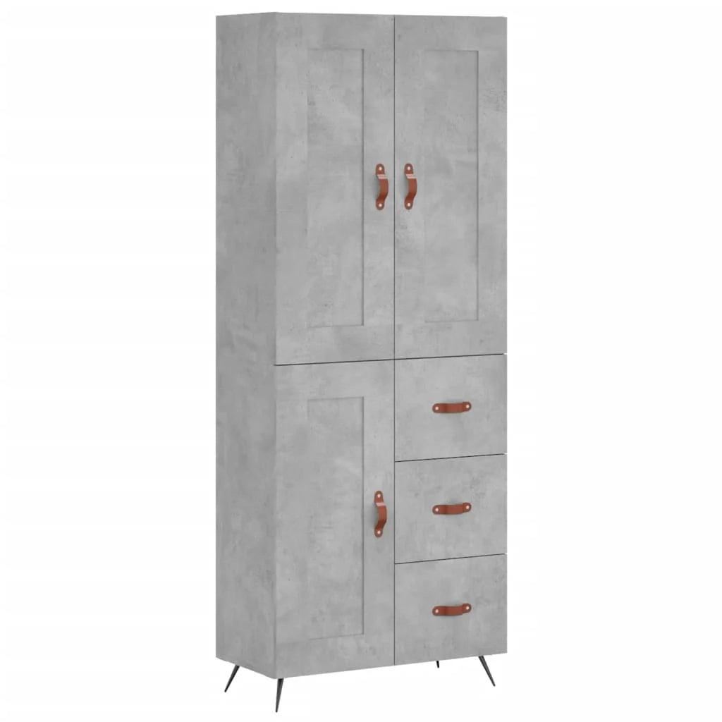 Buffet credenza cassettiera mobiletto mobile contenitore organizer cucina soggiorno salotto alto 69,5 x 34 x 180 cm legno ingegnerizzato grigio 02_0034541