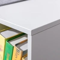 2-in-1 Scaffale per bambini Scaffale + Panca con Cuscino 103 cm × 30 cm × 62 cm Bianco + Grigio