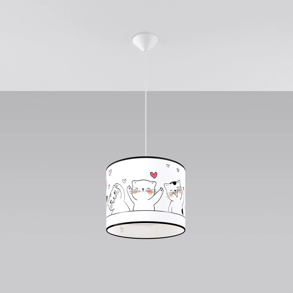 Lampada sospesa bimbi tonda Ø30 gattini FELINO E27