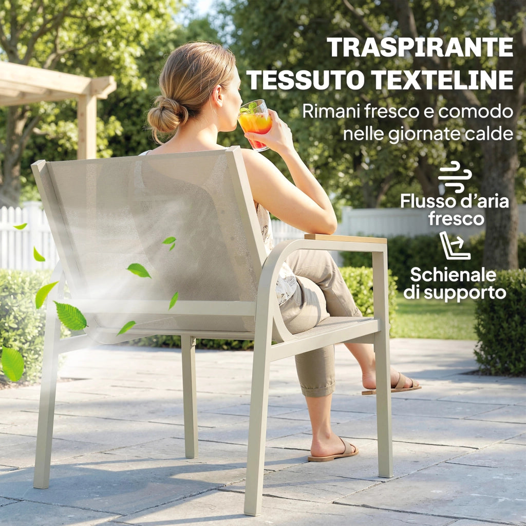 Divano da Esterno con Loveseat e 2 Poltrone ¨C zephmum ¨C Verde, Polyrattan, Tessuto