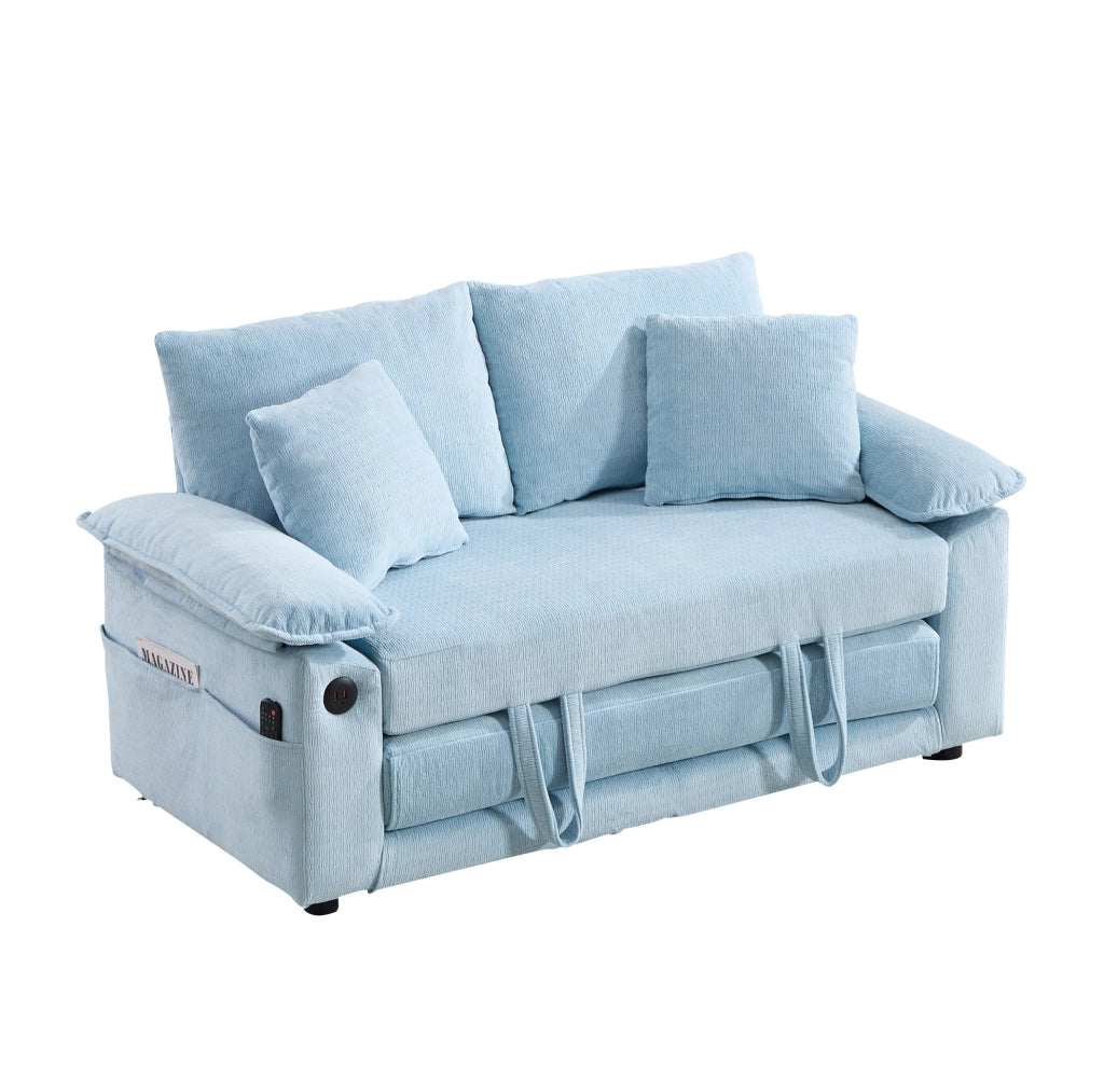 Poltrona relax singola in ciniglia blu HOMVRA