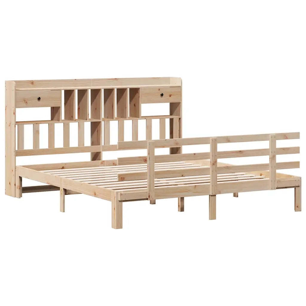 Letto Libreria senza Materasso 180x200 cm in Legno di Pino 3322802