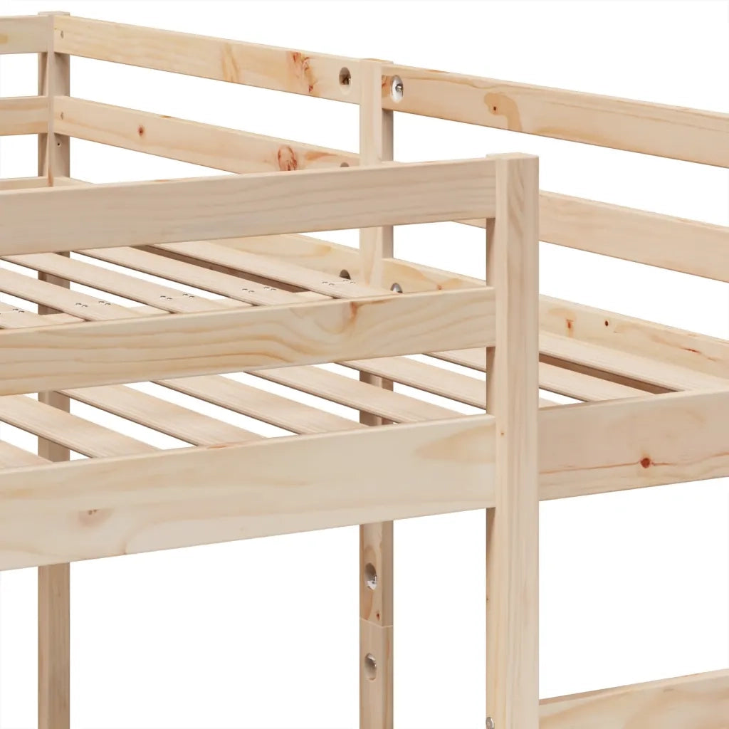 Giroletto Castello Triplo 200x200/80x200cm Legno Massello Pino