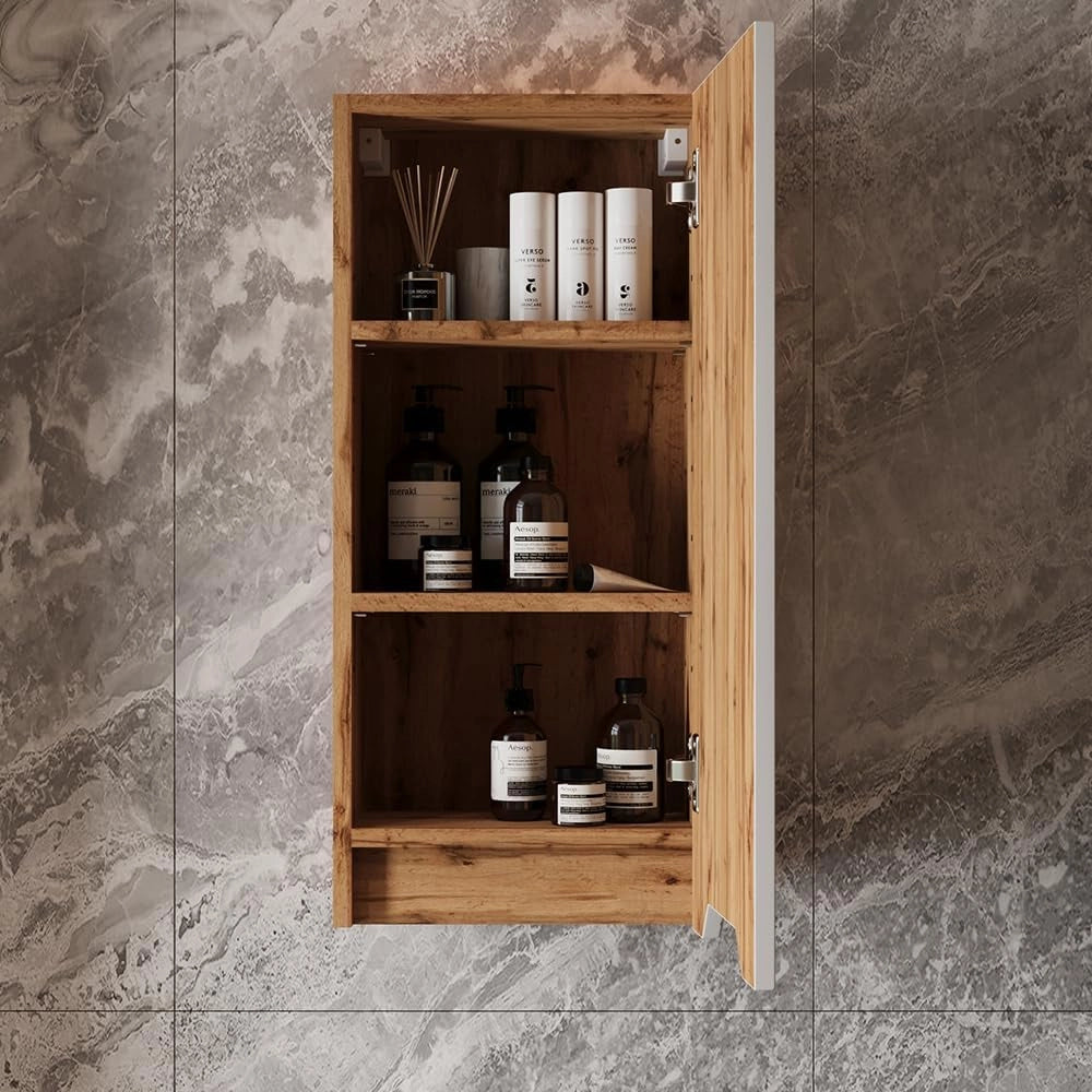 mobile bagno Lotta, Rovere/bianco a strisce, 20 x 72.6 cm