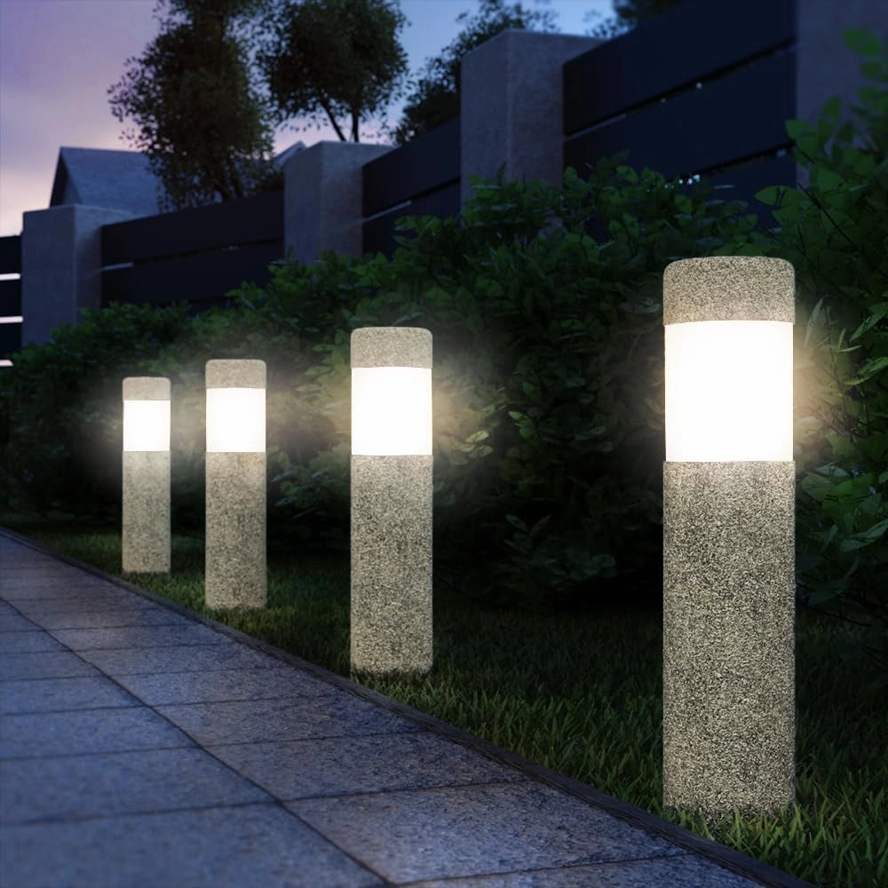 Deuba® Lampada Solare da Esterno Set da 12 LED Protezione IP44 Sensore Crepuscolare Luce Sentiero Balcone Giardino