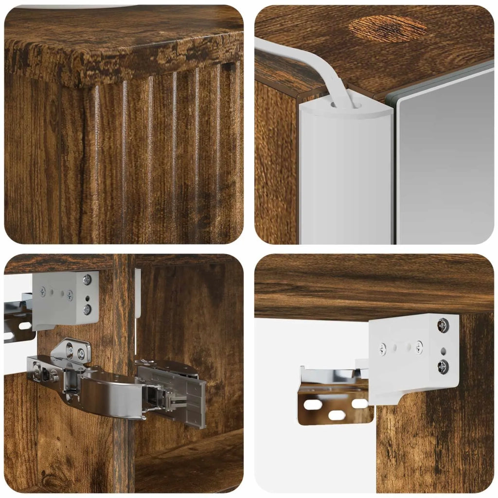 Set di mobili per il bagno 5 pcs Rovere Fumo 3407283