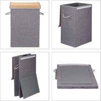 Cestello pieghevole con coperchio cesto portabiancheria sporca 60 litri manici 13_0000820