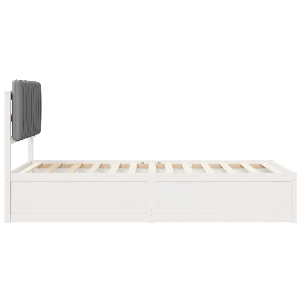 Letto con Testiera Rivestita Grigio chiaro 100 x 200 cm
