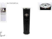 Pattumiera con Posacenere in Metallo Nero 61 cm