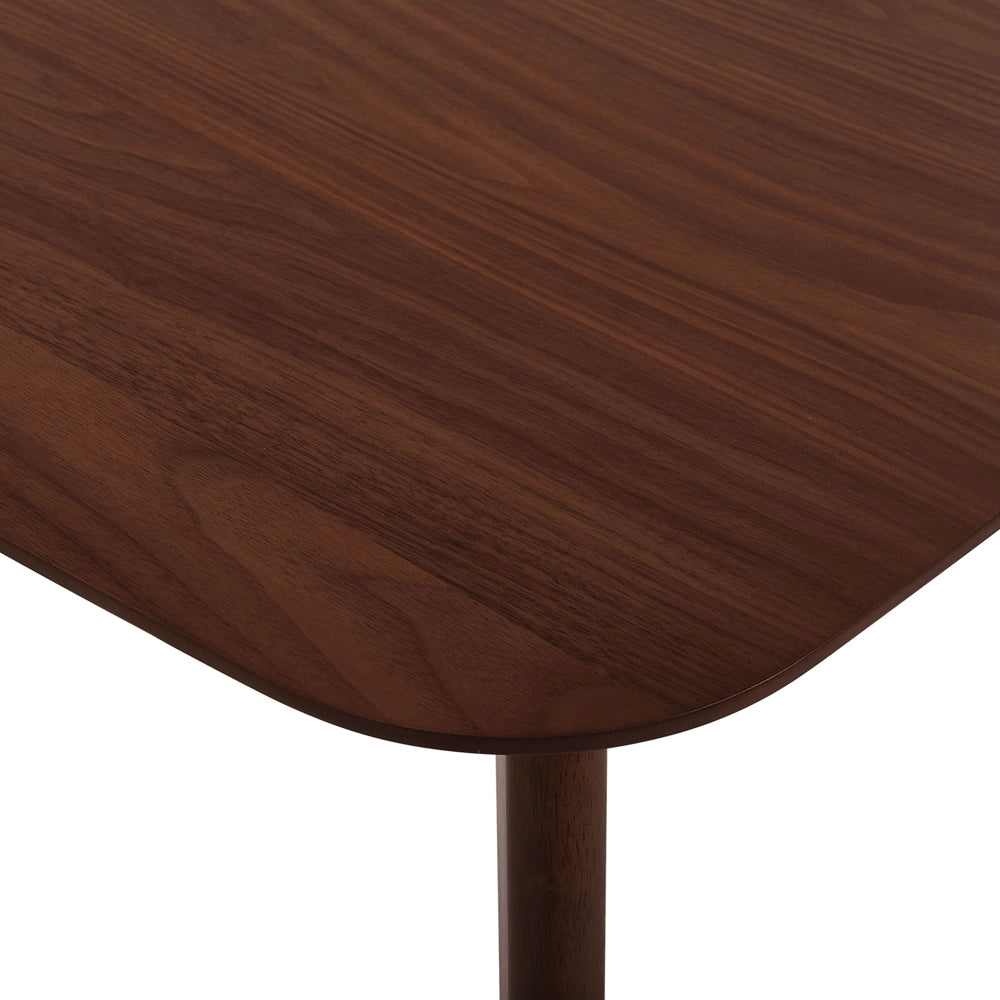 Tavolo da pranzo in noce scuro 120/150 x 75 cm, allungabile con gambe in legno, minimalista scandinavo
