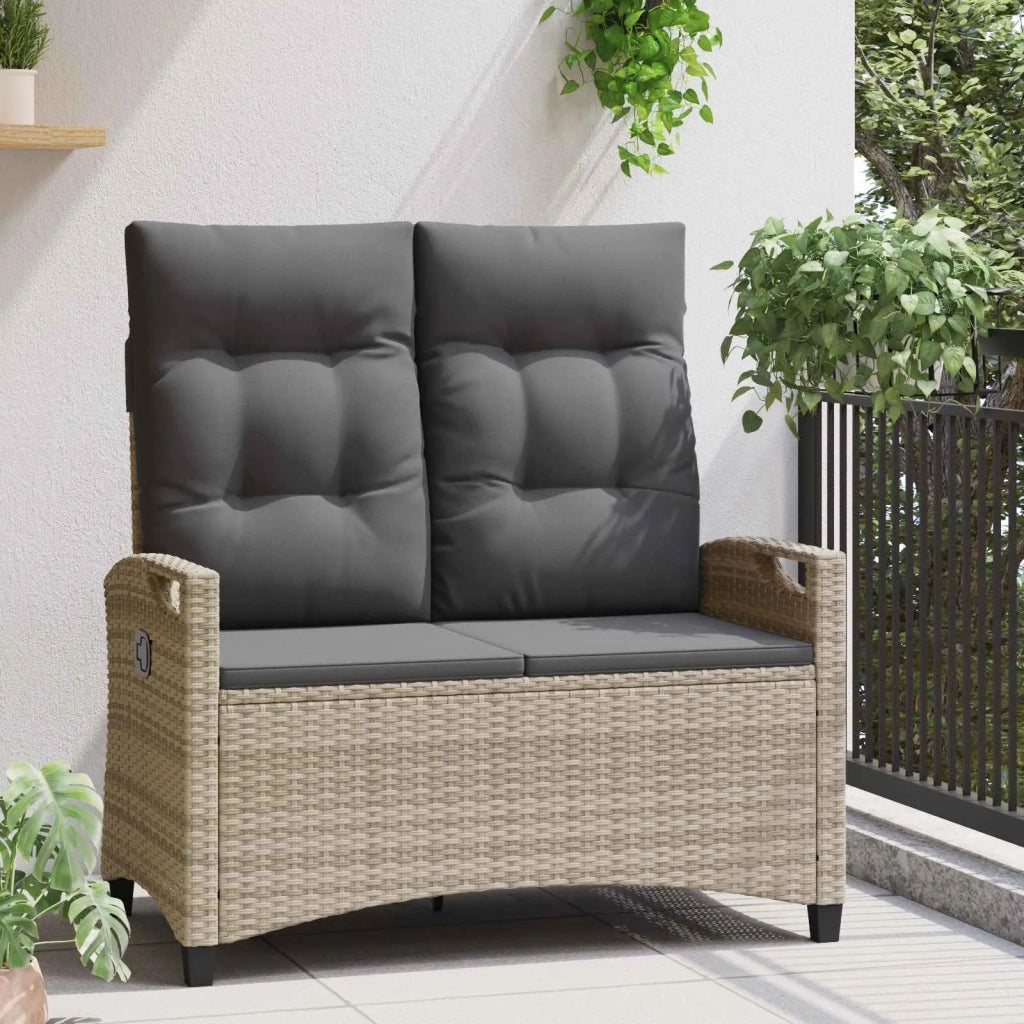 Panchina da giardino con cuscino 105 x 60 x 112 cm acciaio 42026855