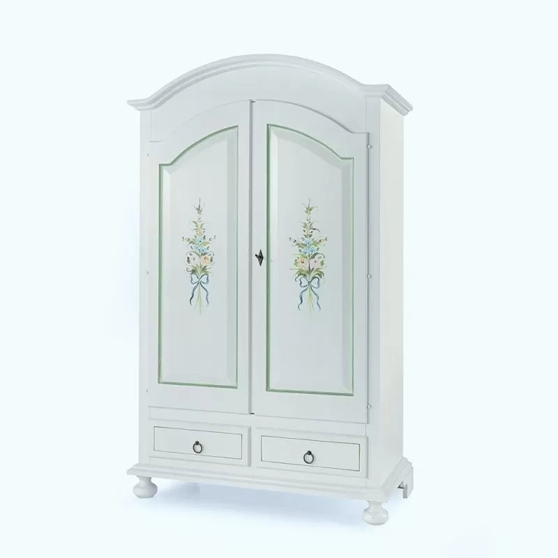 Armadio shabby 2 ante in legno decorato 125x61x200 (503) - Mobili 2G
