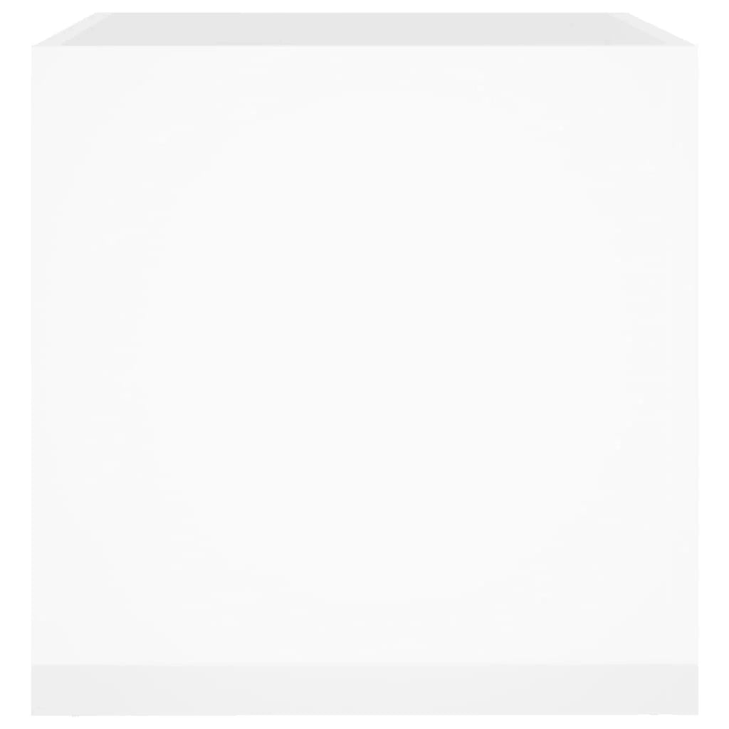 Fioriera rialzata per piante fiori patio giardino finitura lucida 40 x 40 x 40 cm legno ingegnerizzato bianco 02_0038419