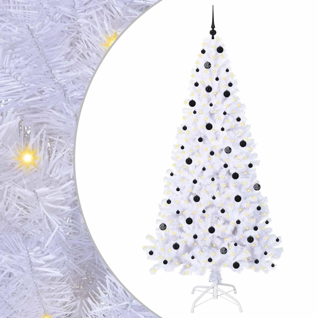Albero di Natale Artificiale-Albero Natalizio Bianco 240 cm PVC e Acciaio 768018