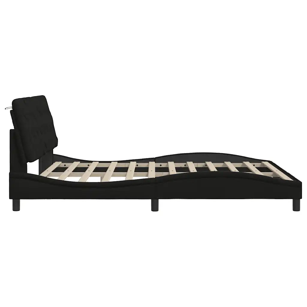 Giroletto senza Materasso Nero 180x200 cm in Tessuto 3310617