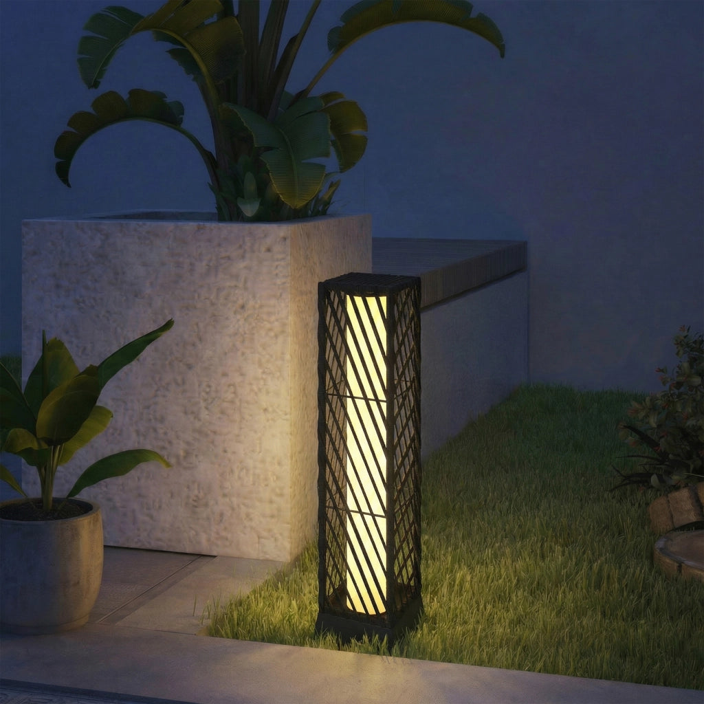 Lanterna da Giardino Solare LED ¨C zephmum ¨C Ratan Nero Impermeabile IP44