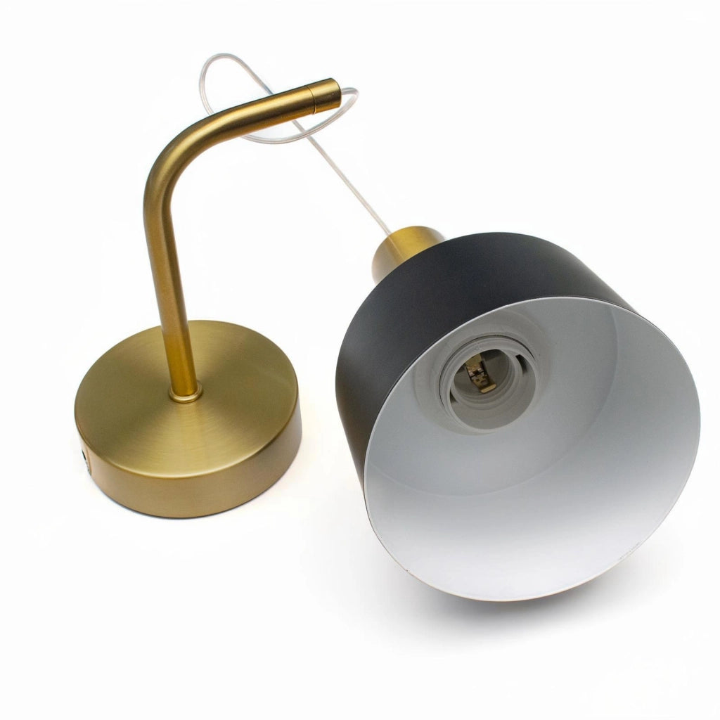 Applique Pendente Design Moderno Bronzo e Nero Lampada da Parete a Sospensione E27 Regolabile per Comodino Interni Soggiorno Corridoio