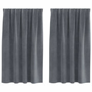 Tende Oscuranti | Tende Blackout 2 pz Grigio chiaro 140 x 140 cm Velluto