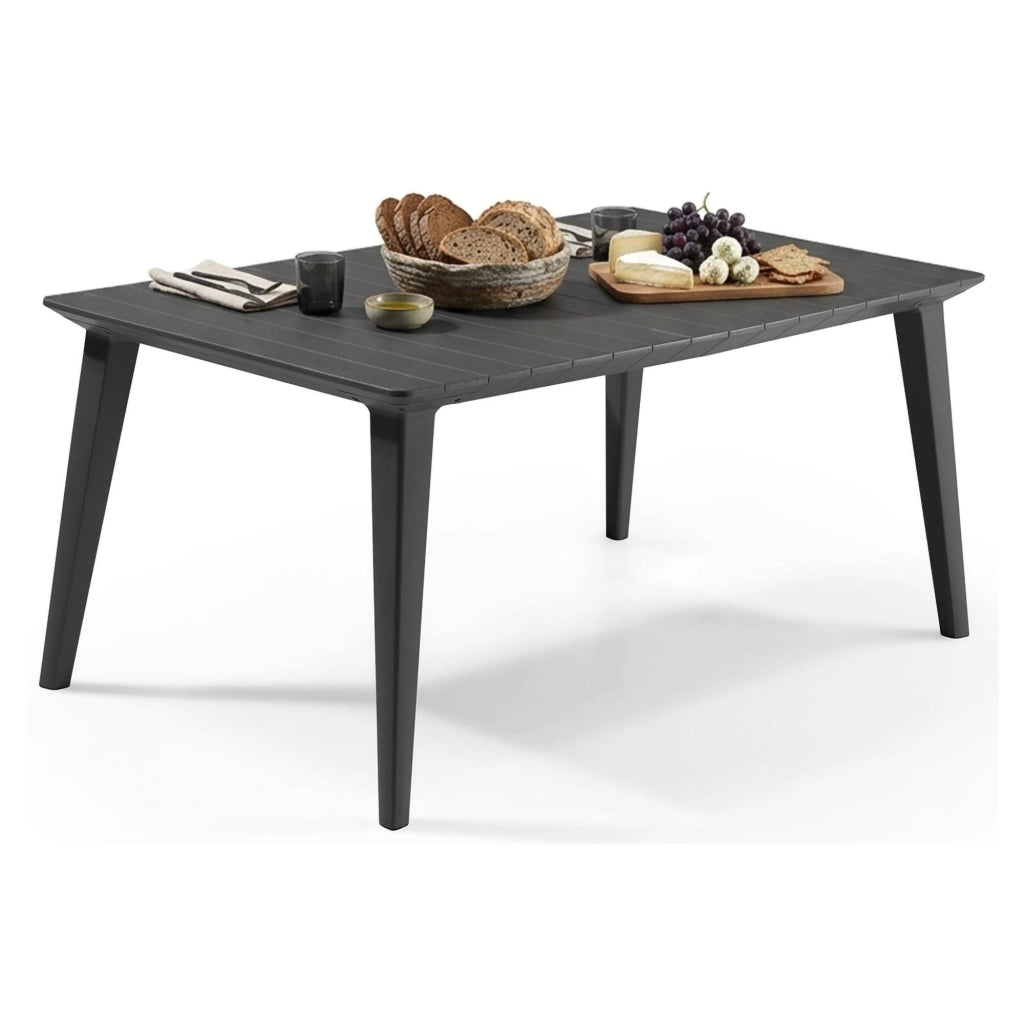 Tavolo da esterno Brockville, Base per picnic, Piano da pranzo da giardino, Banco outdoor multiuso, 157x98 h74 cm, Antracite