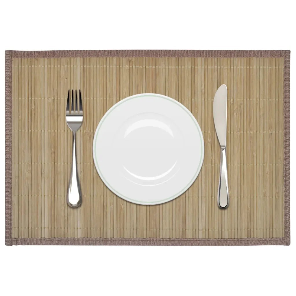6 Tovagliette di Bamboo 30 x 45 cm Marrone 242108