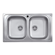Lavello incasso cucina acciaio 86x50 cm due vasche SA322