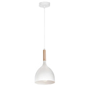 Lampada a sospensione bianca metallo/legno Noak E27 Luminex