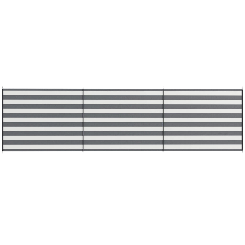 Paravento da Spiaggia Pieghevole ¨C zephmum ¨C Grigio Poliestere Acciaio 540x150 cm